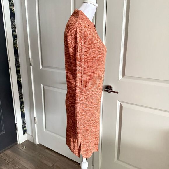 NWT L*SPACE Aria Copper Orange Spacedye Ribbed Knit Long Sleeve Dress Size M - Picture 3 of 7
